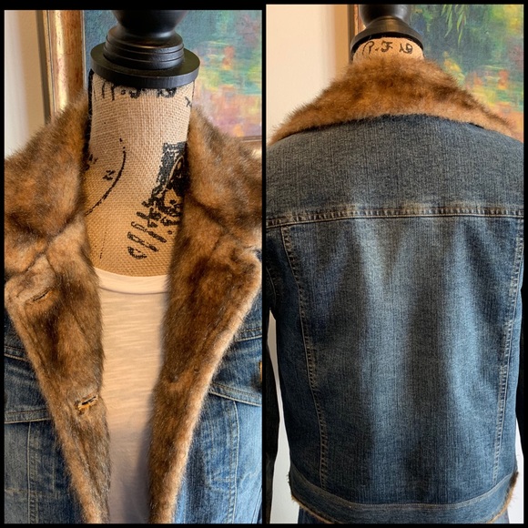 Marvin Richards Faux Fur Denim Jacket - Picture 4 of 12